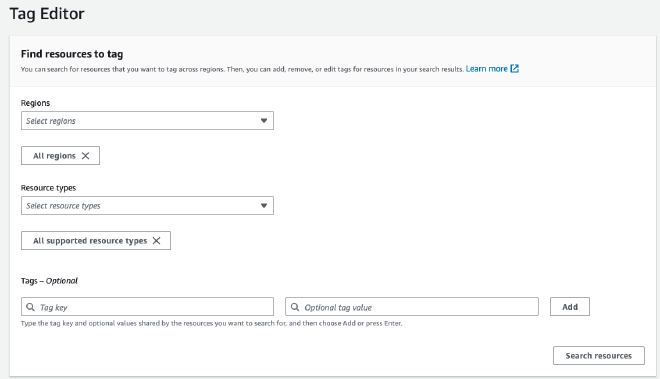 AWS Resource Groups and Tag Editor