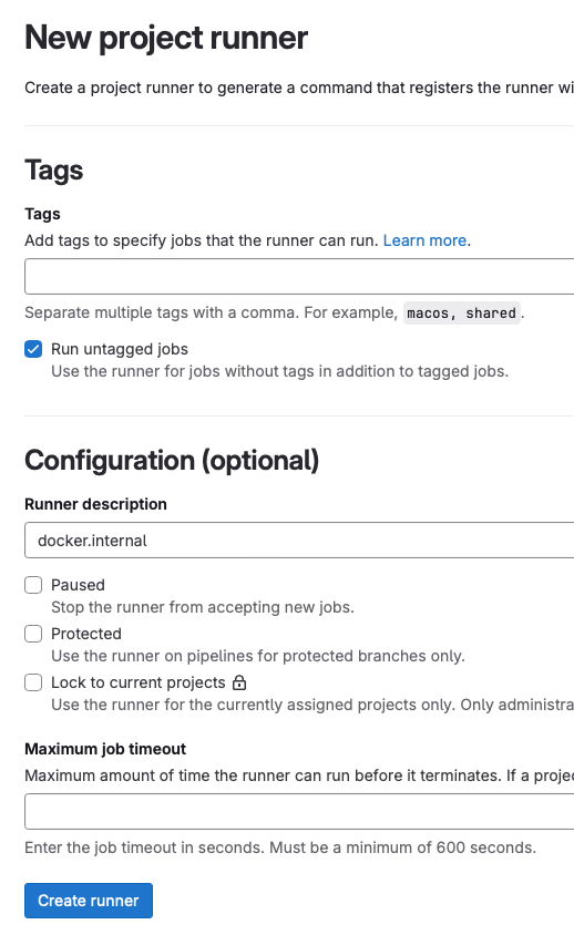 GitLab configure new runner