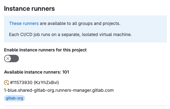 GitLab disable instance runners